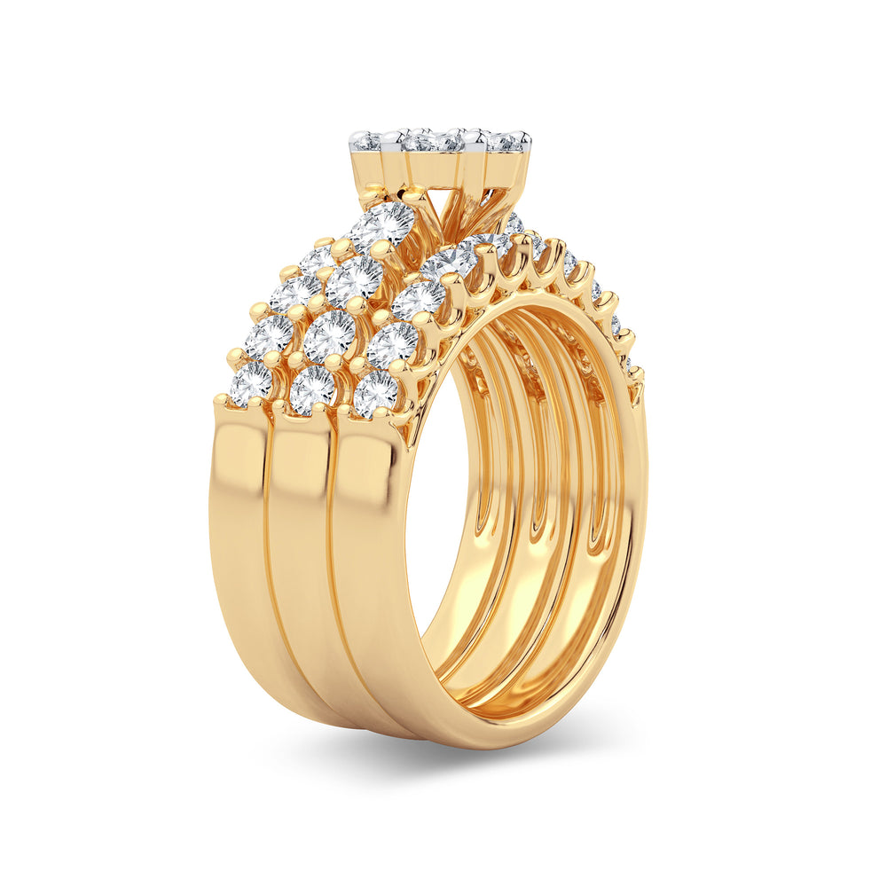 Sparkling 14K Yellow Gold 2.00CT Lab Diamond Bridal Ring