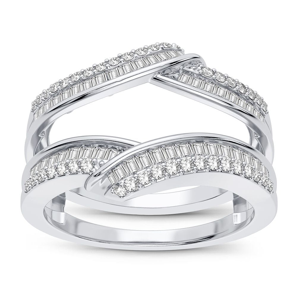 14k White Gold Lab Diamond Ring Guard Enhancer