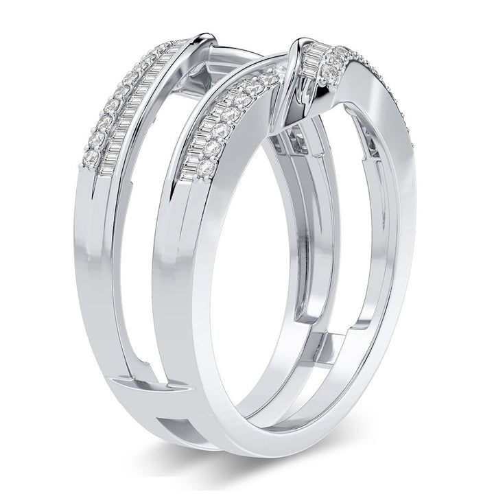 14k White Gold Lab Diamond Ring Guard Enhancer