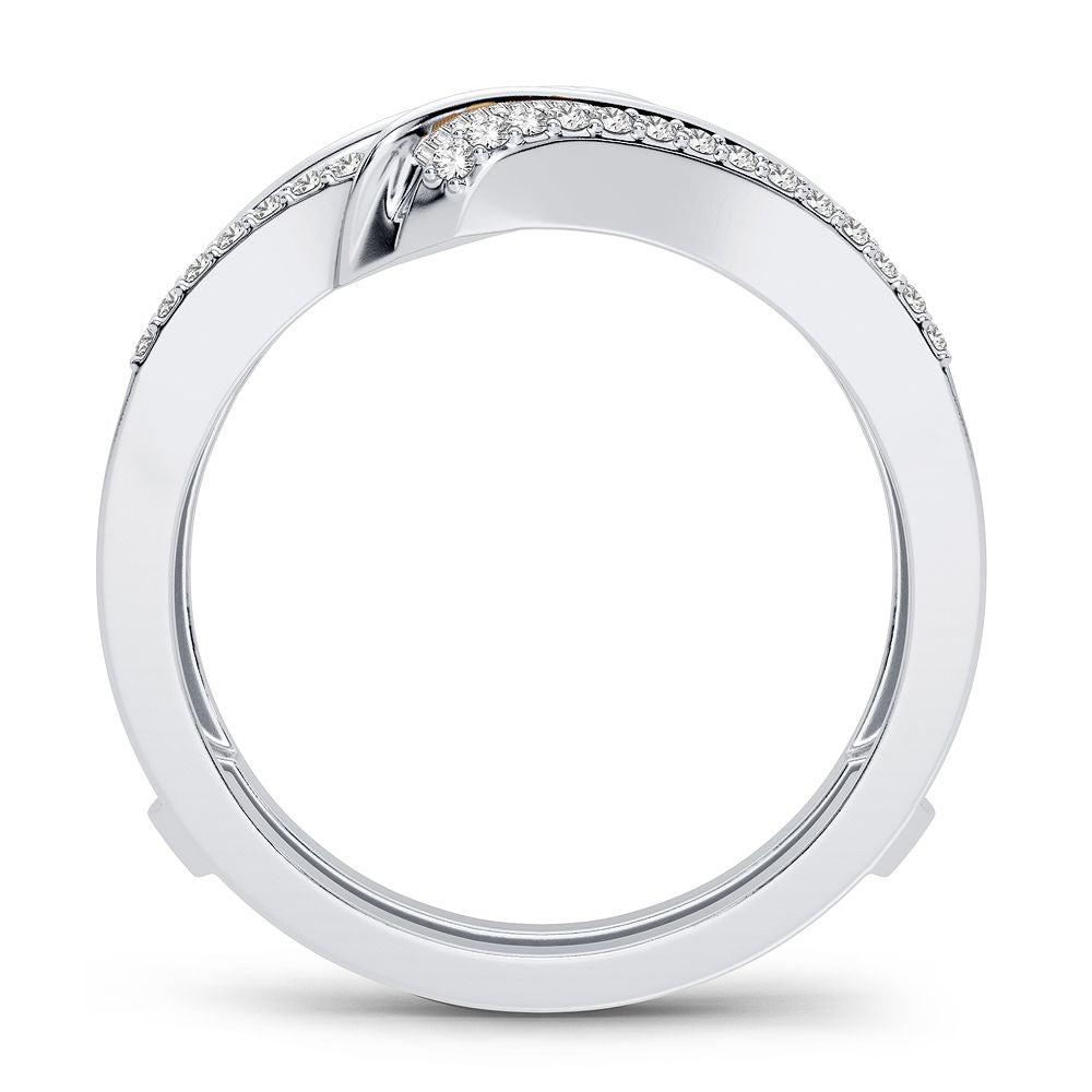 14k White Gold Lab Diamond Ring Guard Enhancer