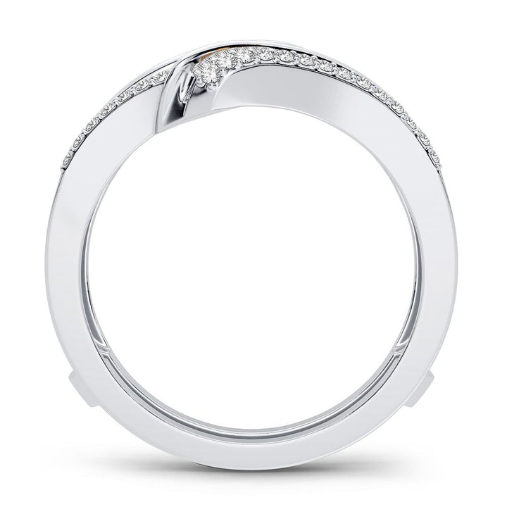14k White Gold Lab Diamond Ring Guard Enhancer