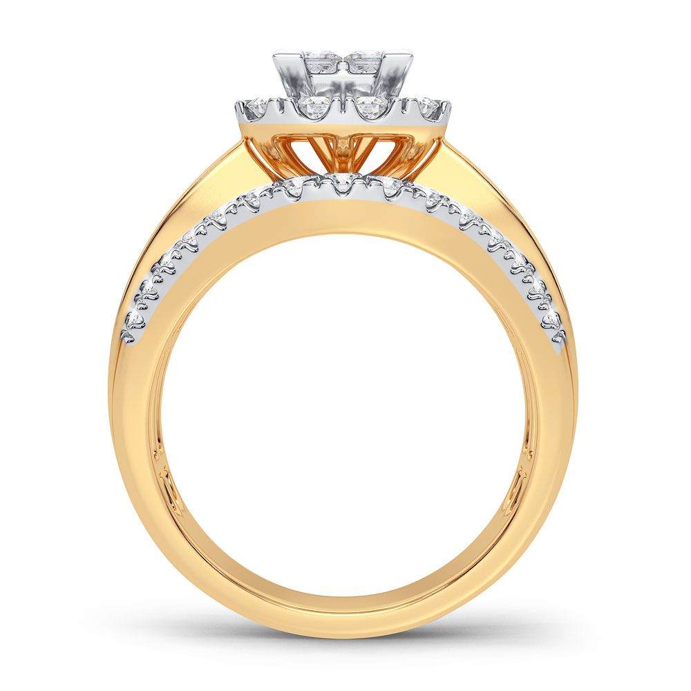 Brilliant 14K Yellow Gold 1.50CT Lab Diamond Engagement Ring