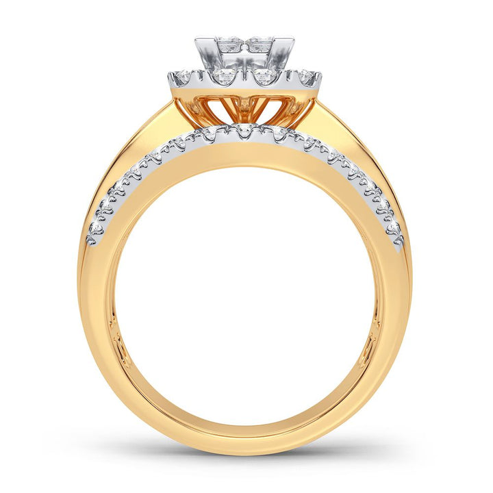 Brilliant 14K Yellow Gold 1.50CT Lab Diamond Engagement Ring