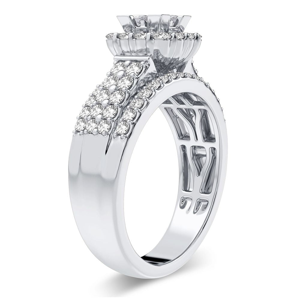 Sparkling 1CT Lab Diamond Ring in Classic White Gold