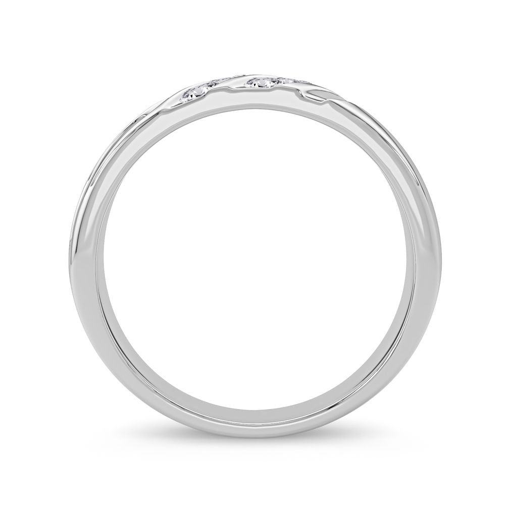 14K White Gold 0.25CT Lab Diamond Mens Contemporary Band