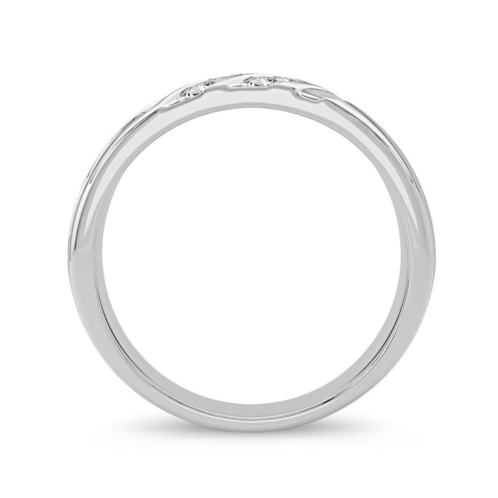 14K White Gold 0.25CT Lab Diamond Mens Contemporary Band