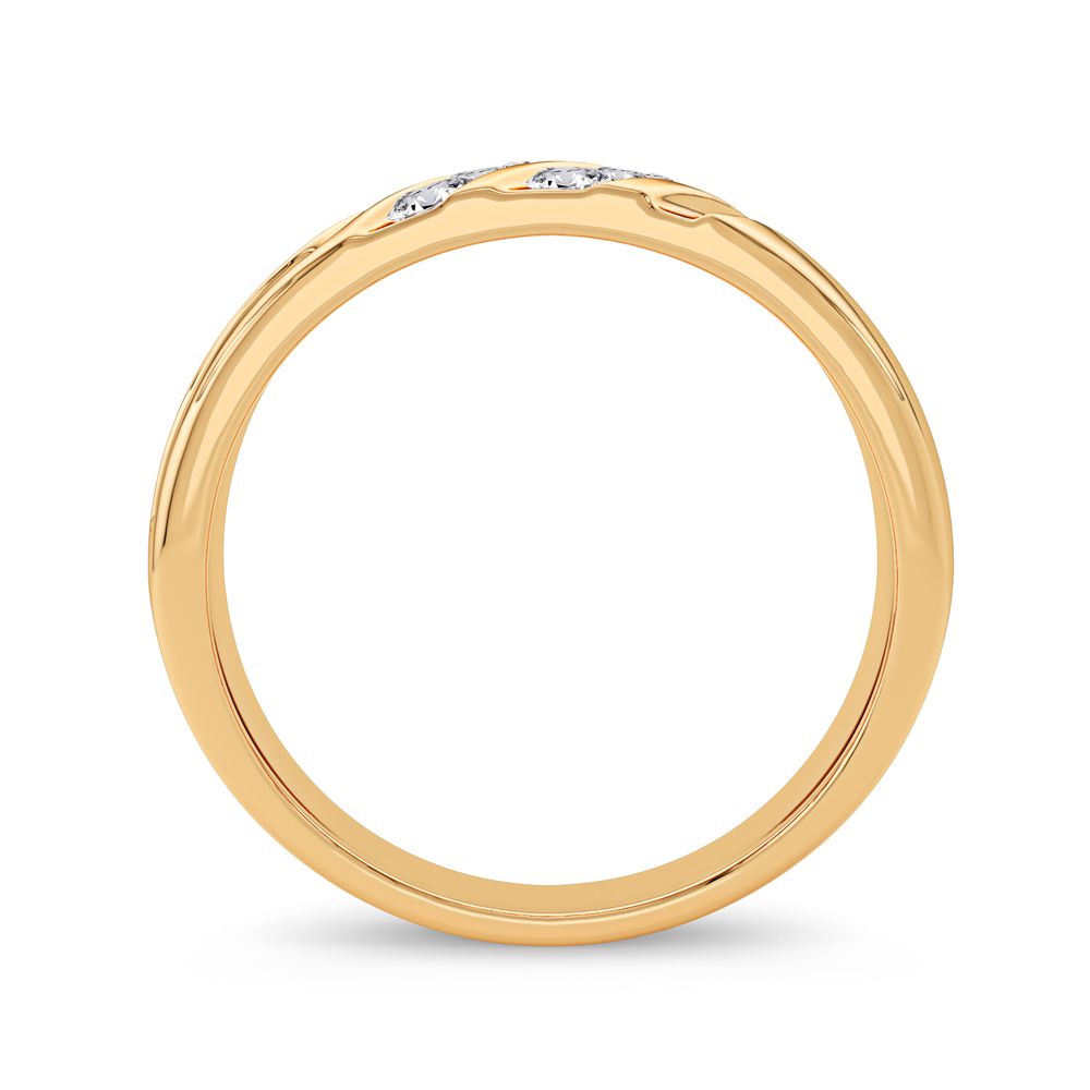 14K Yellow Gold Mens Lab Diamond Wedding Band Ring