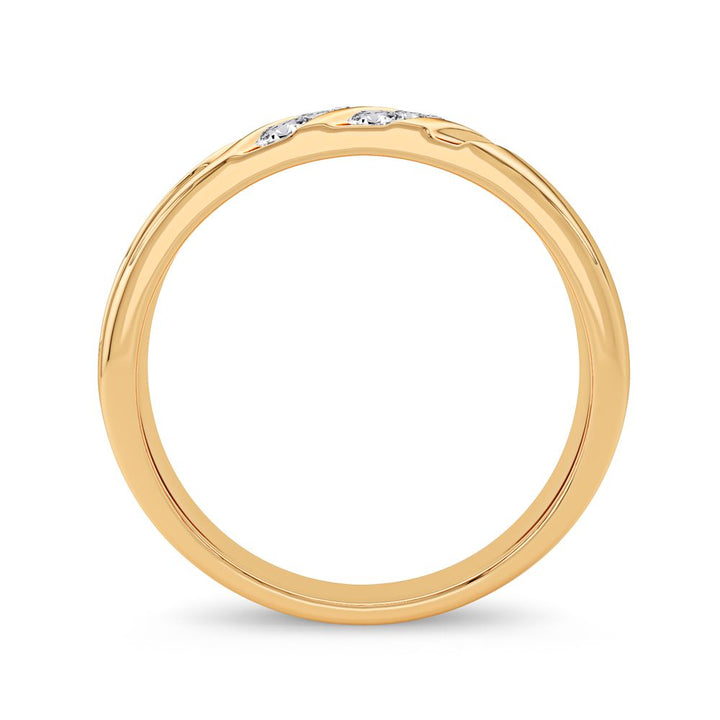 14K Yellow Gold Mens Lab Diamond Wedding Band Ring