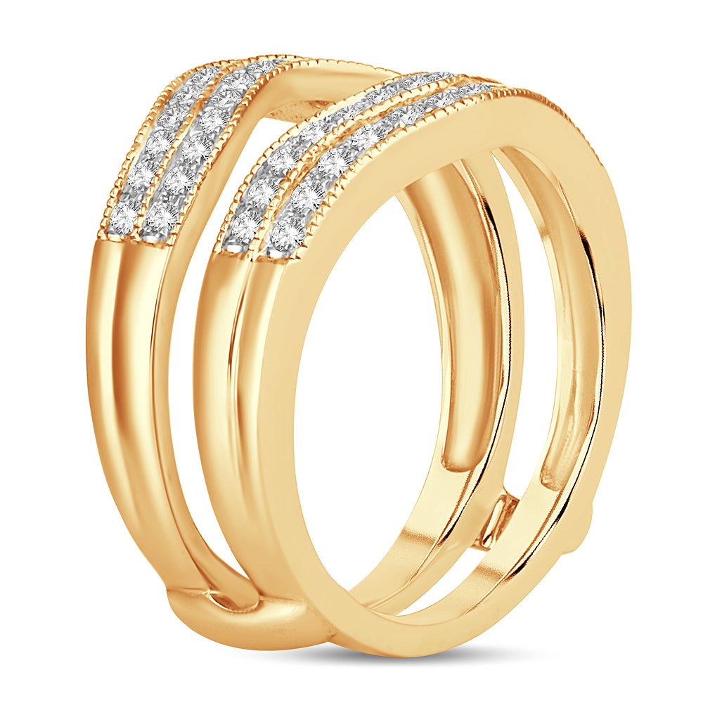 14K Yellow Gold Lab Diamond Ring Guard Enhancer