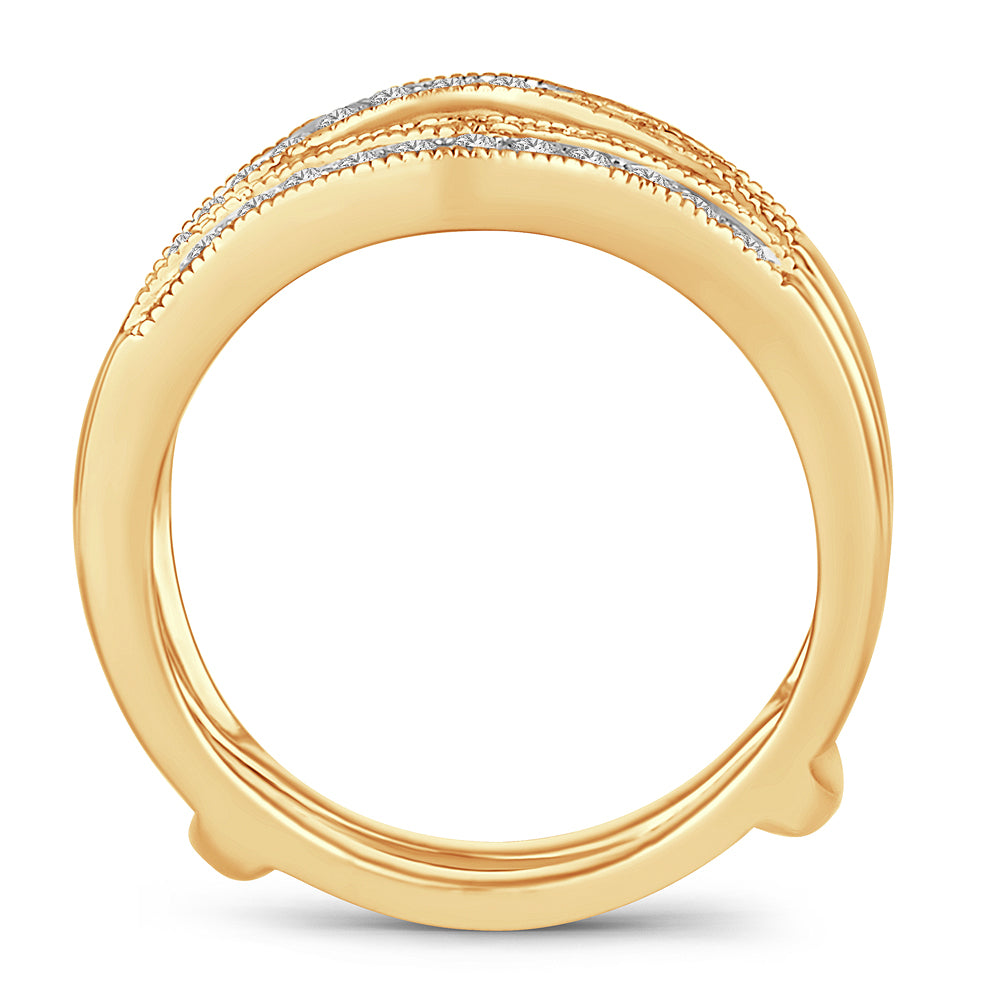 14K Yellow Gold Lab Diamond Ring Guard Enhancer