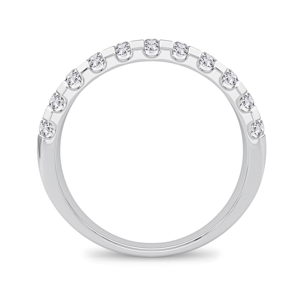 14K White Gold Lab Diamond Mens Wedding Band Brilliance