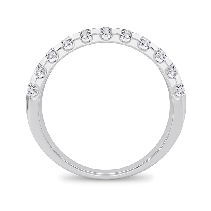 14K White Gold Lab Diamond Mens Wedding Band Brilliance