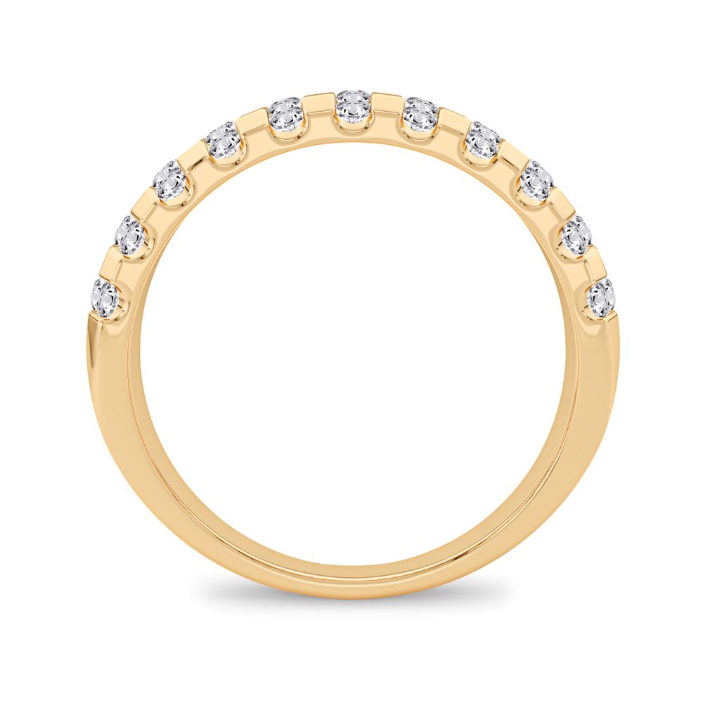 14K Yellow Gold Lab Diamond Mens Wedding Band