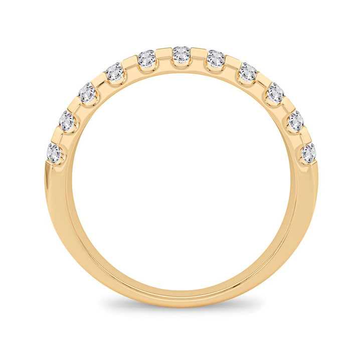 14K Yellow Gold Lab Diamond Mens Wedding Band