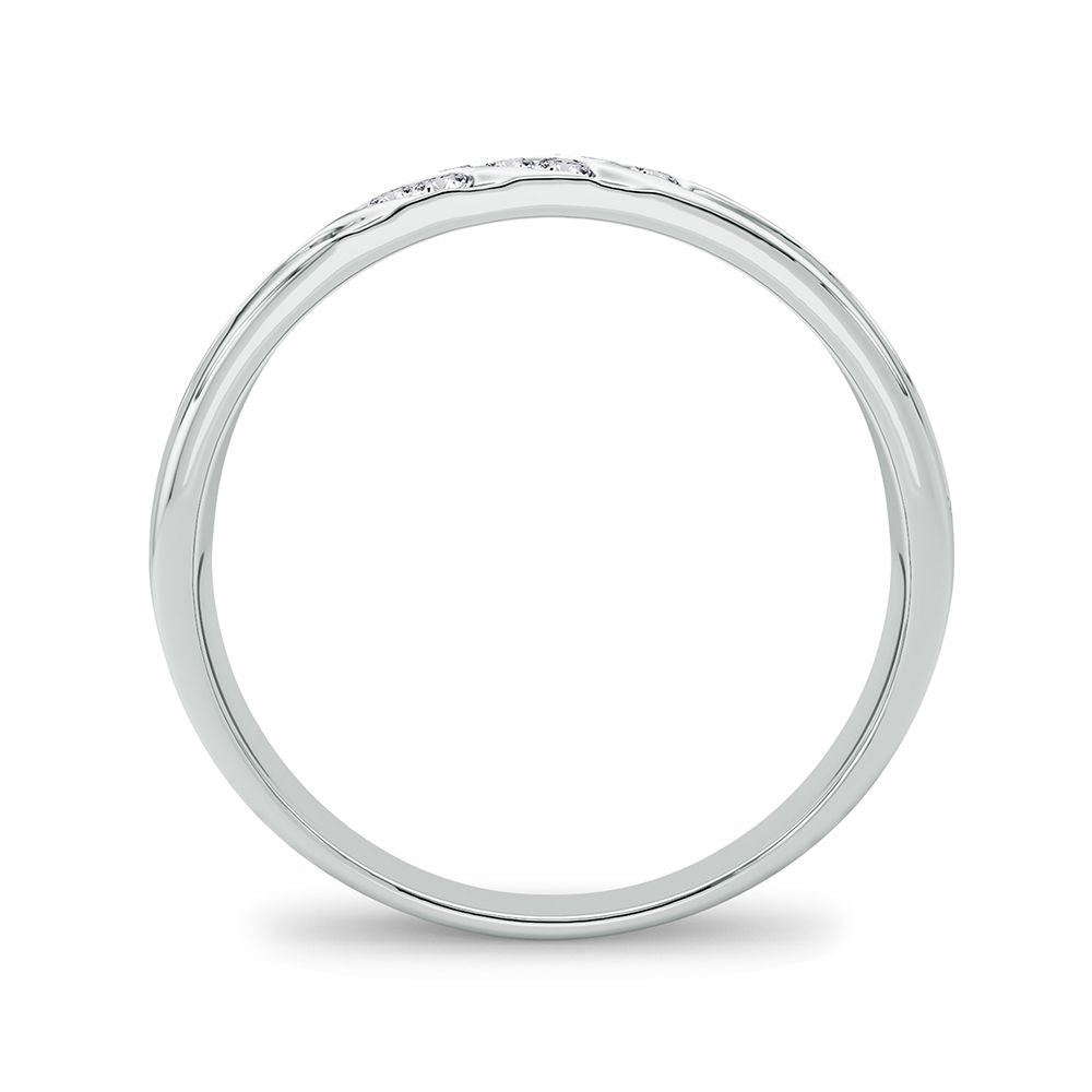 14K White Gold Lab Diamond Mens Wedding Band Ring