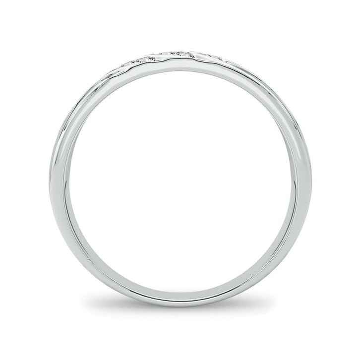 14K White Gold Lab Diamond Mens Wedding Band Ring