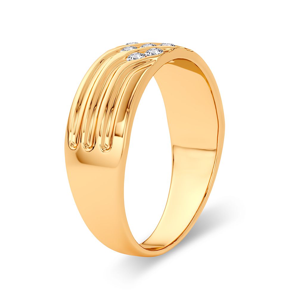 14K Yellow Gold Lab Diamond Mens Wedding Band 0.25CT