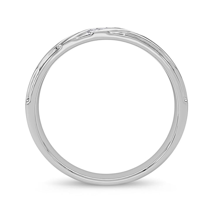 14K White Gold Mens Lab Diamond Wedding Band Ring