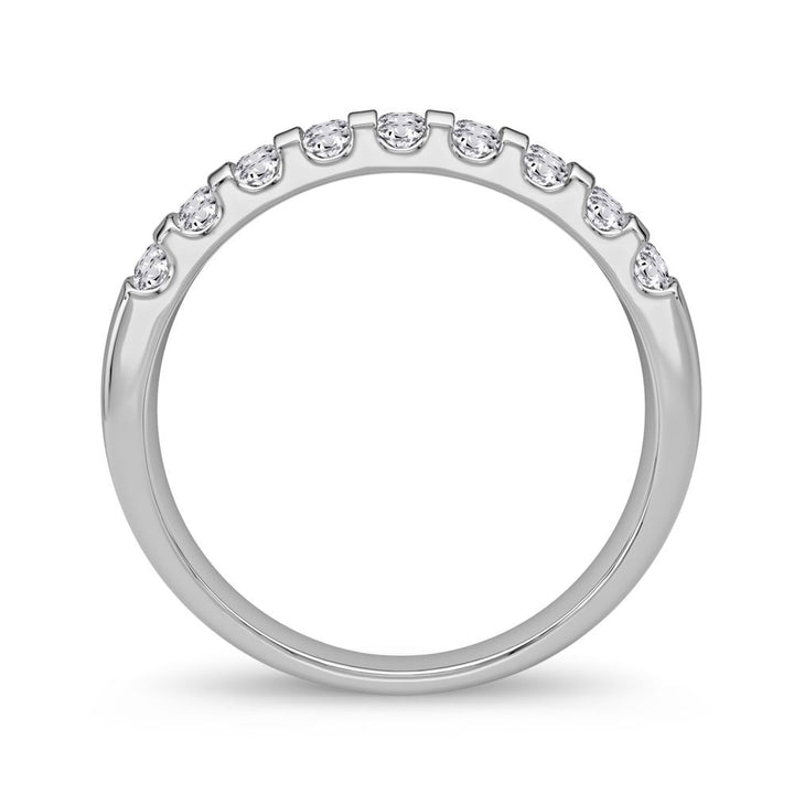 14K White Gold Lab Diamond Mens Wedding Band