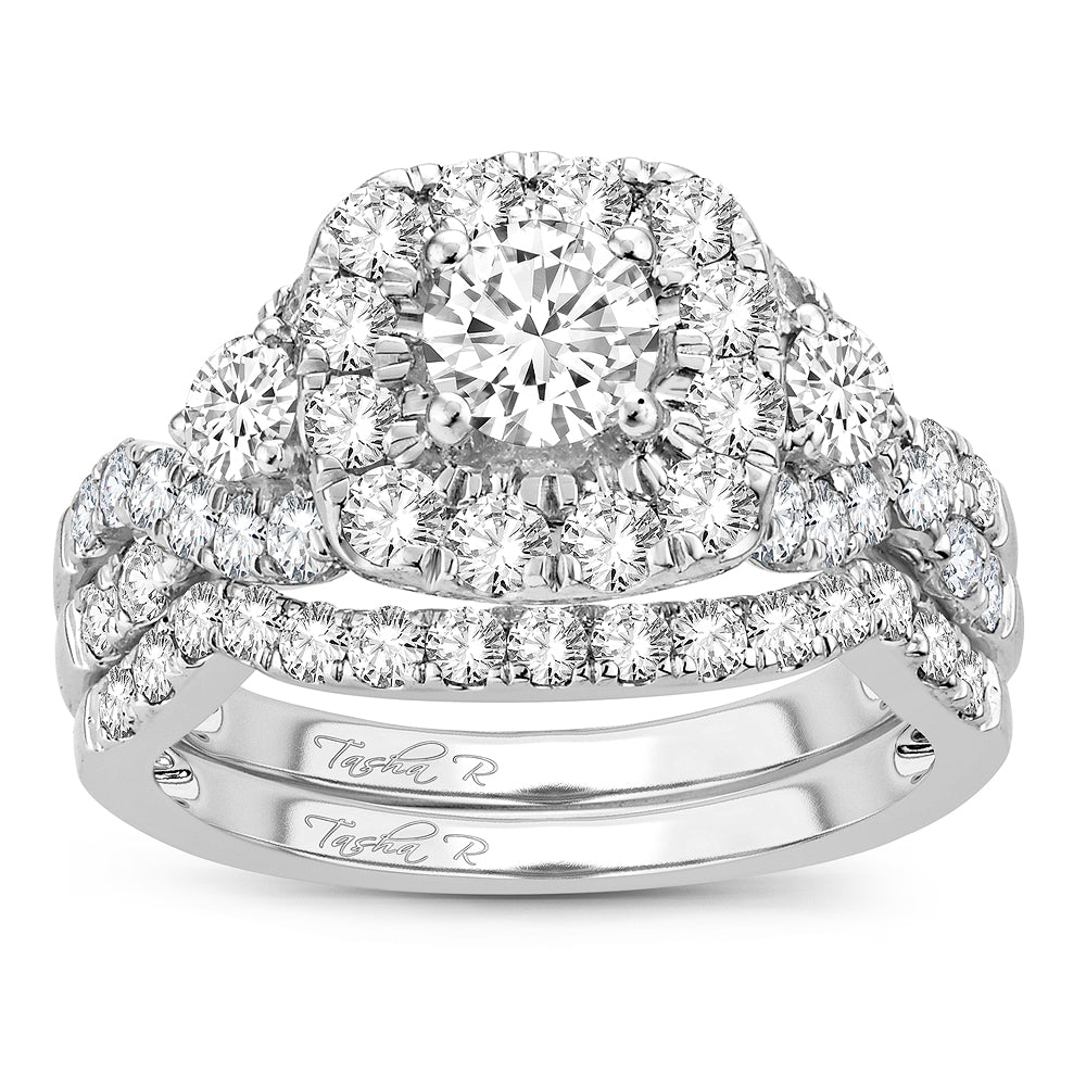 14K White Gold 2CT Lab Diamond Bridal Engagement Ring
