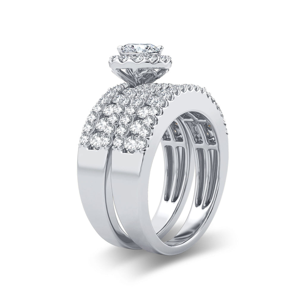 Brilliant 14K White Gold 2CT Lab Diamond Bridal Ring