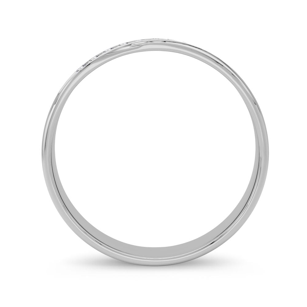 14K White Gold Mens Lab Diamond Wedding Band Ring