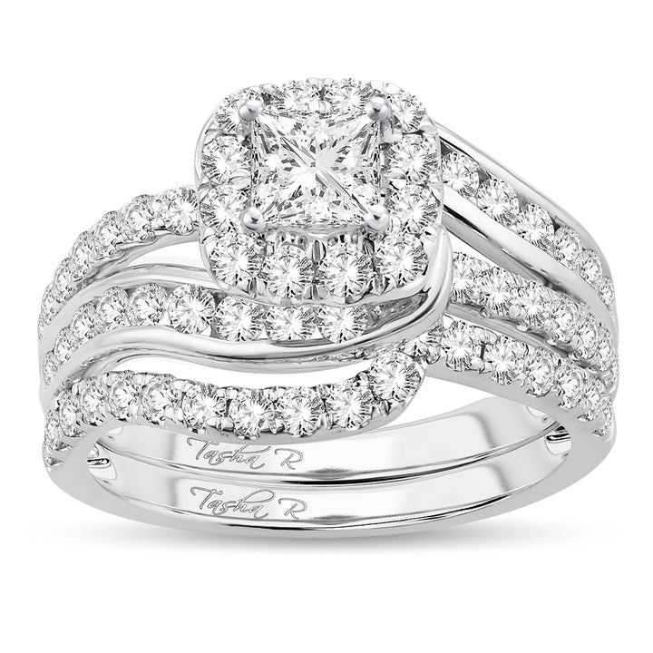 Brilliant 14k White Gold 2CT Lab Diamond Bridal Ring