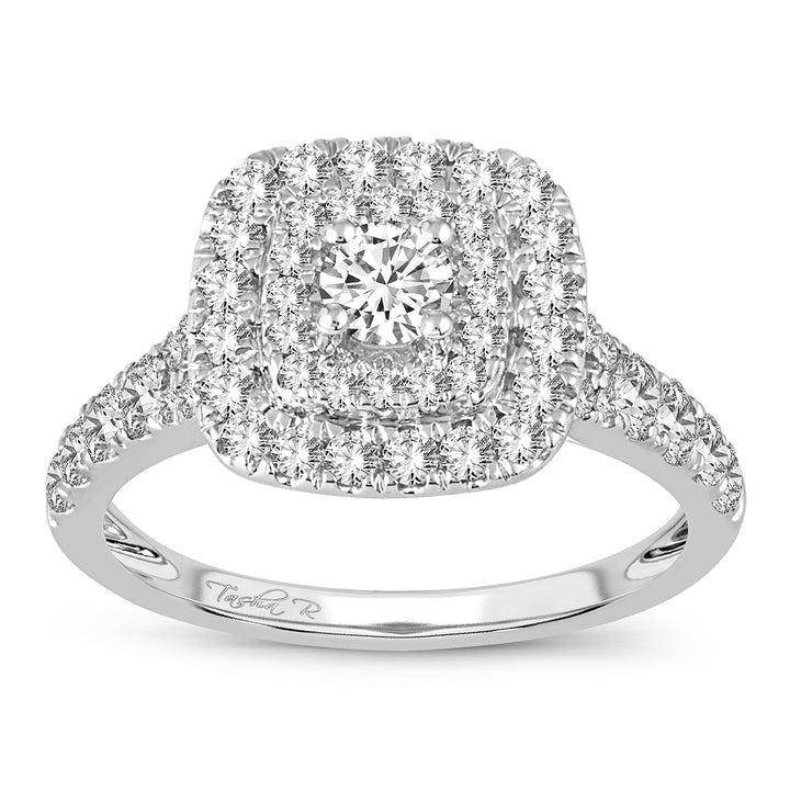 Brilliant 14k White Gold 1CT Lab Diamond Engagement Ring