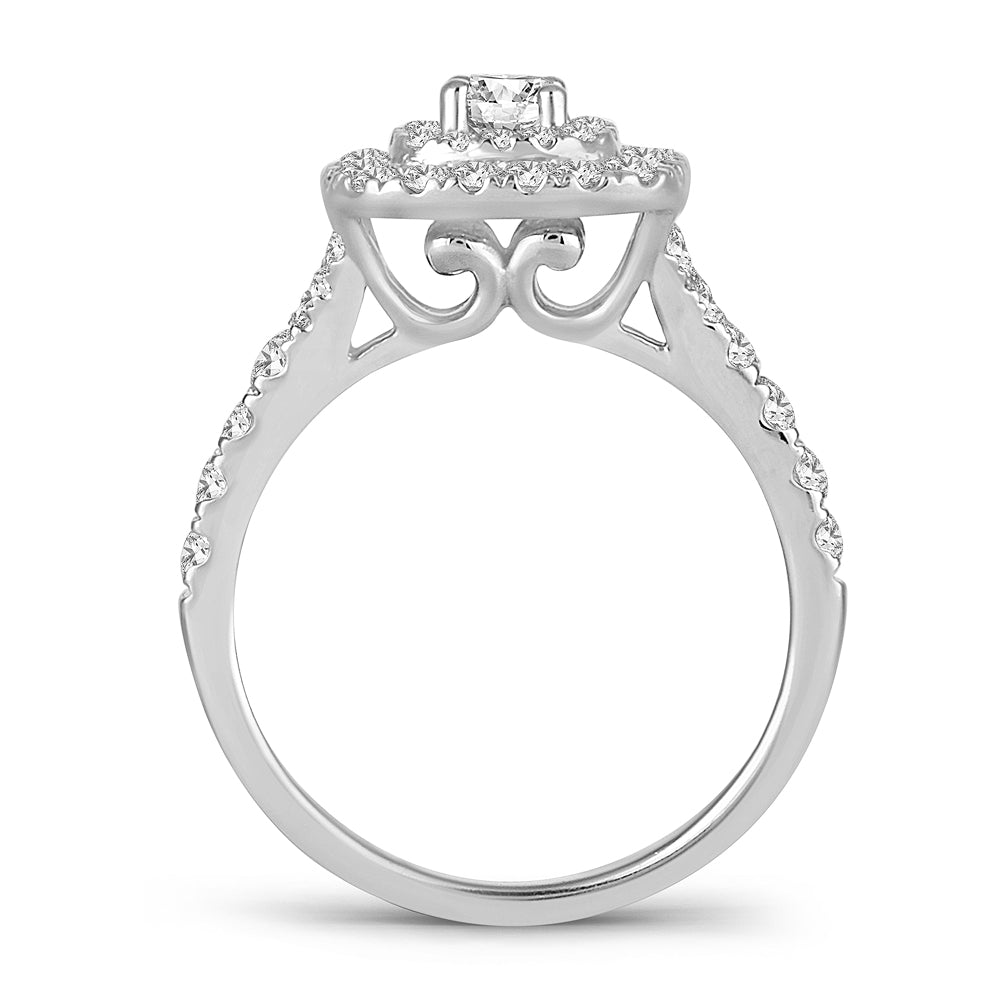 Brilliant 14k White Gold 1CT Lab Diamond Engagement Ring