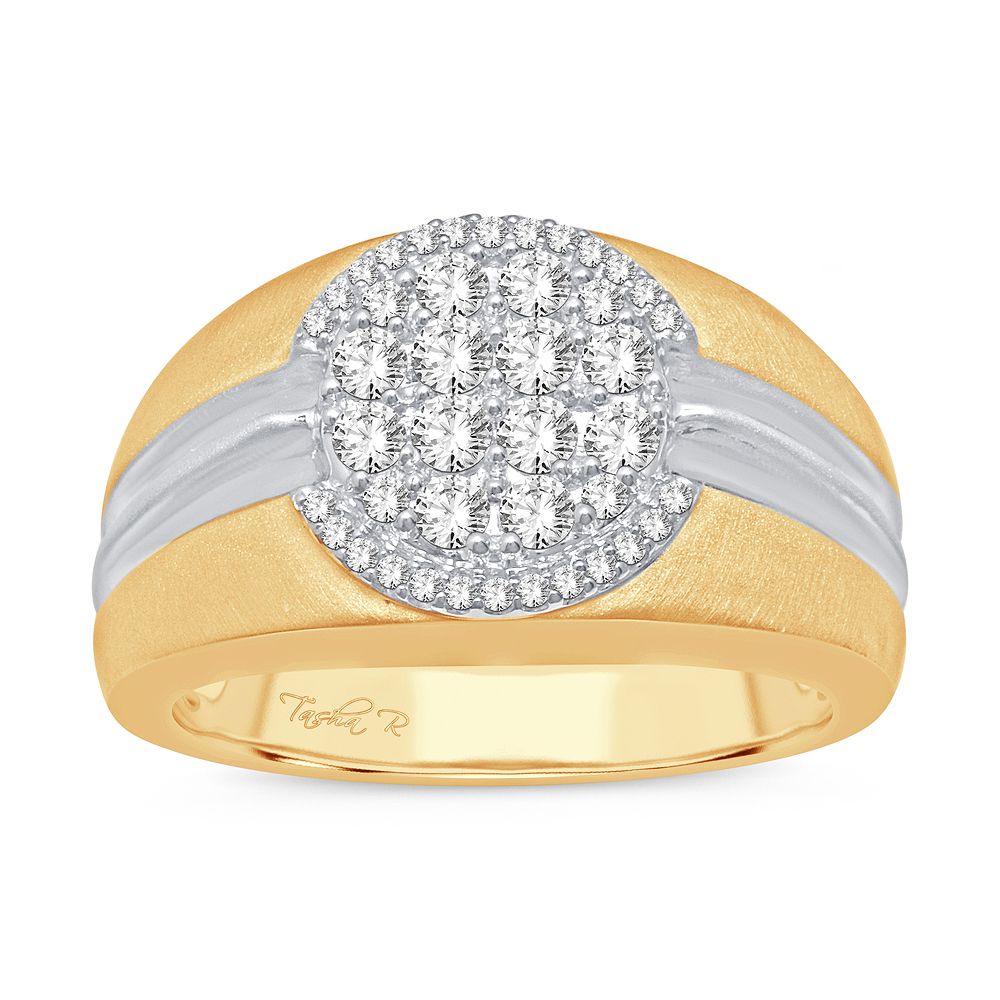 10K Yellow Gold Mens Lab Diamond Statement Ring - 0.75CT