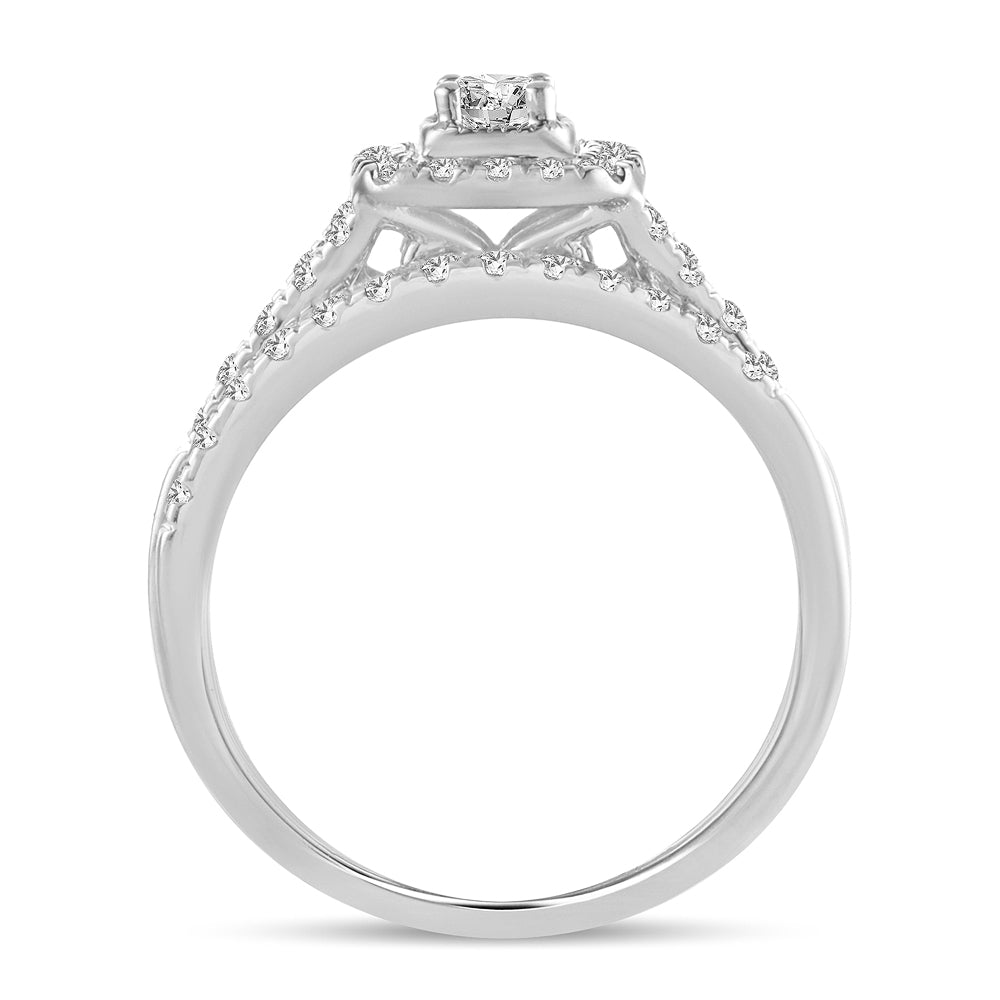 Brilliant 14k White Gold Lab Diamond Bridal Ring (0.50 CT)