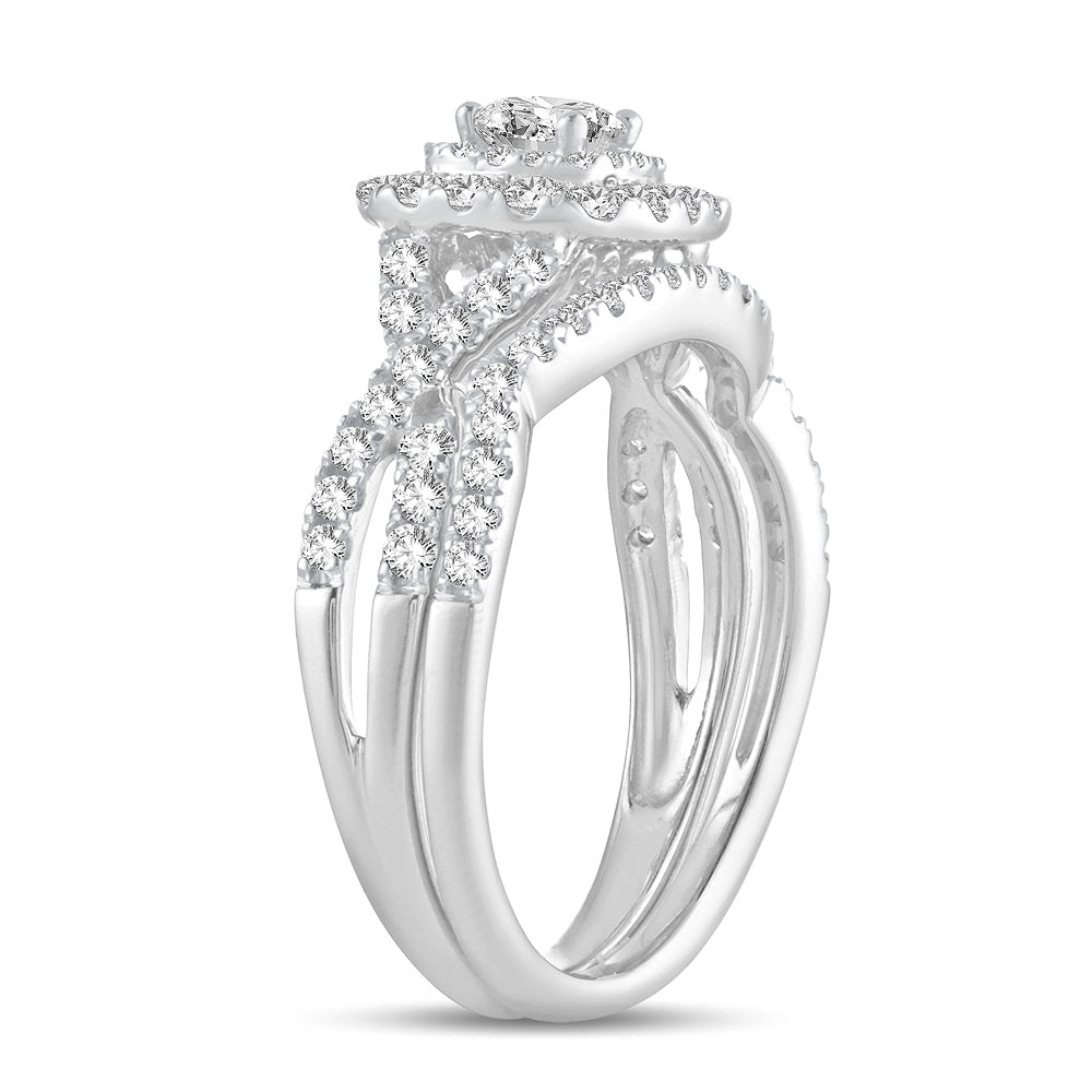 14k White Gold 1.00CT Lab Diamond Engagement Ring