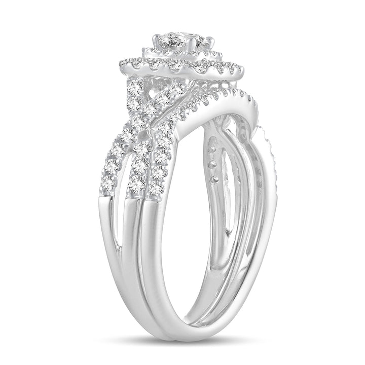 14k White Gold 1.00CT Lab Diamond Engagement Ring