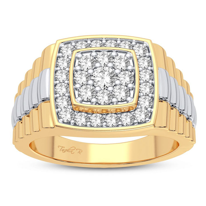 10K Yellow Gold Mens Lab Diamond Statement Ring - 0.75CT