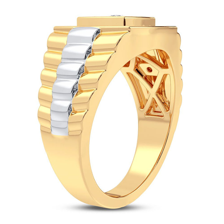 10K Yellow Gold Mens Lab Diamond Statement Ring - 0.75CT
