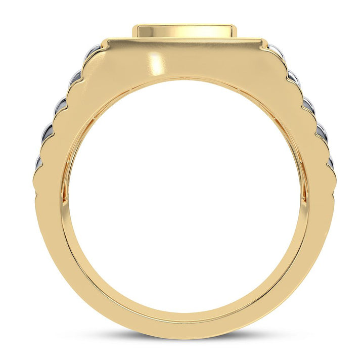 10K Yellow Gold Mens Lab Diamond Statement Ring - 0.75CT