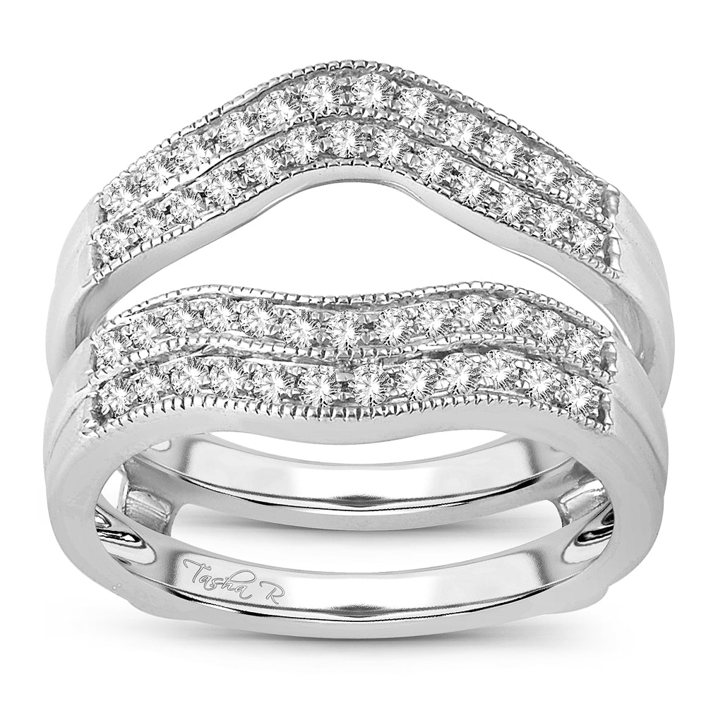 14k White Gold Lab Diamond Ring Guard Enhancer