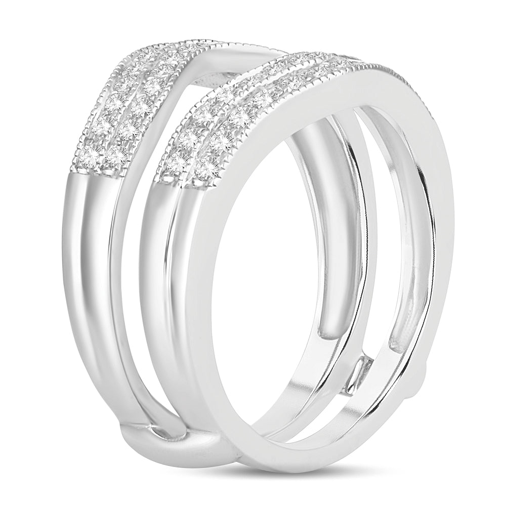 14k White Gold Lab Diamond Ring Guard Enhancer