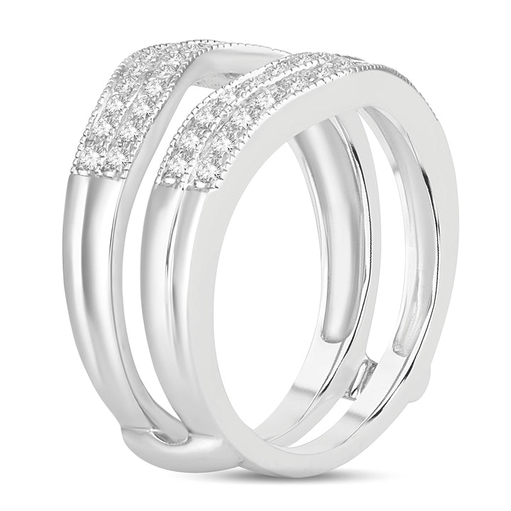 14k White Gold Lab Diamond Ring Guard Enhancer