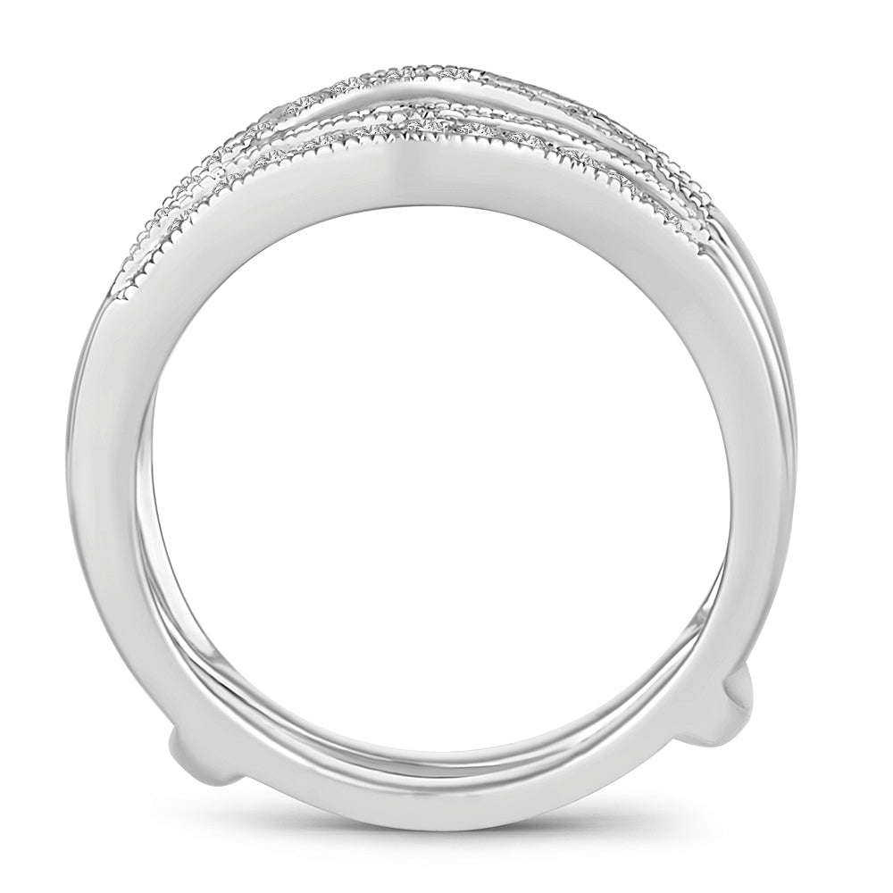 14k White Gold Lab Diamond Ring Guard Enhancer
