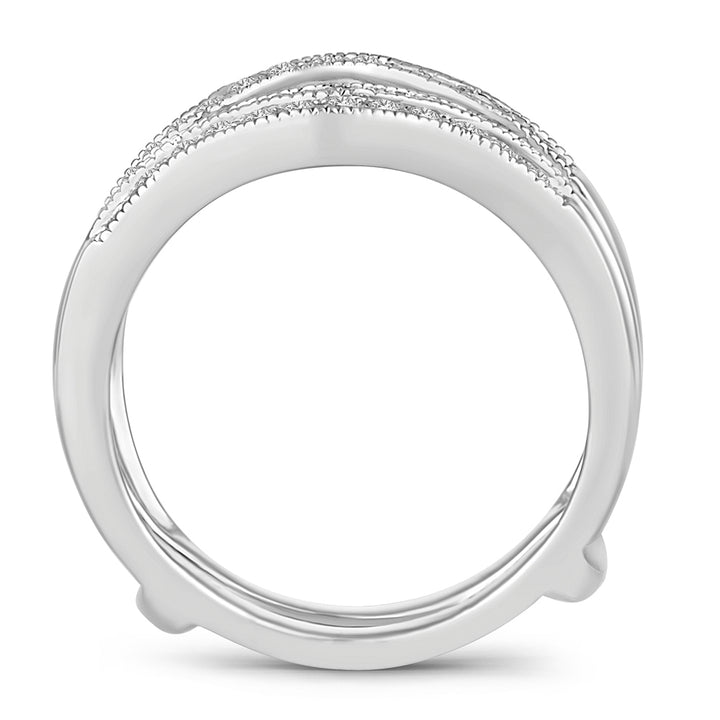 14k White Gold Lab Diamond Ring Guard Enhancer