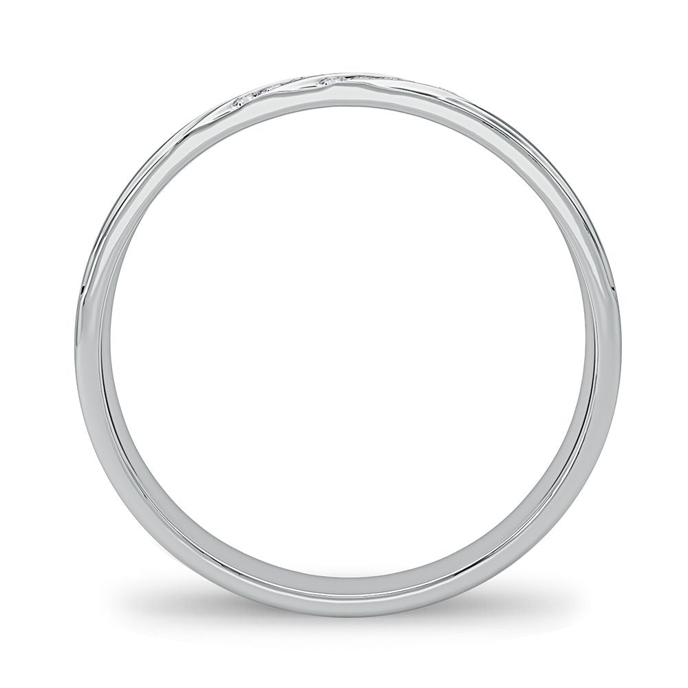 14K White Gold Lab Diamond Mens Contemporary Band