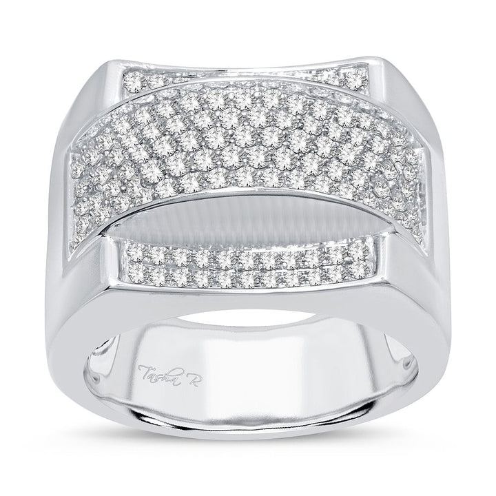 14K White Gold 1.50CT Lab Diamond Mens Luxury Band