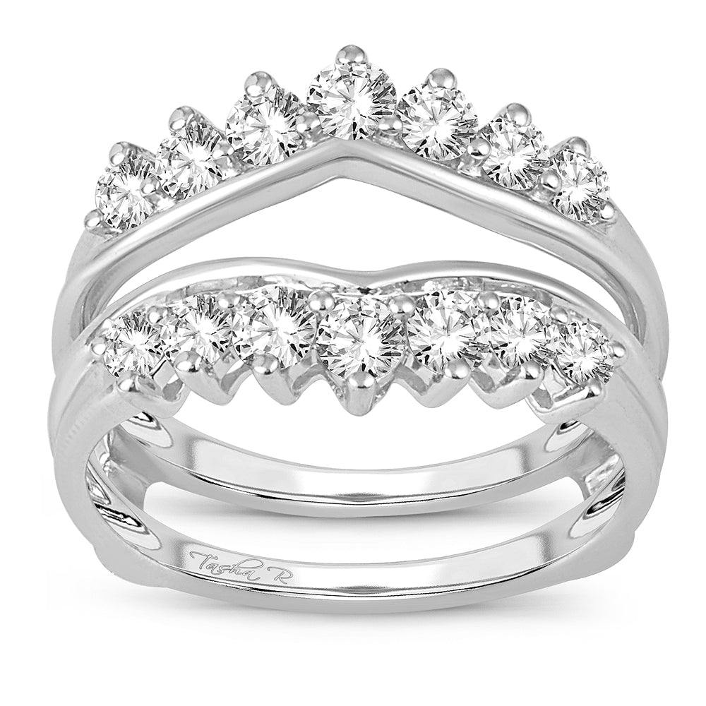 14k White Gold 1CT Lab Diamond Ring Guard Enhancer