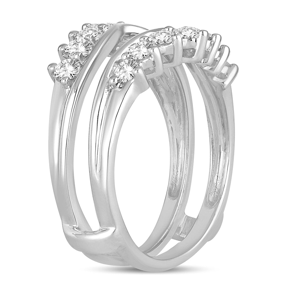 14k White Gold 1CT Lab Diamond Ring Guard Enhancer