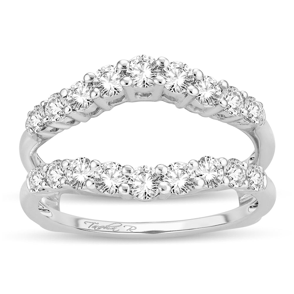 14k White Gold 1CT Lab Diamond Ring Guard Enhancer