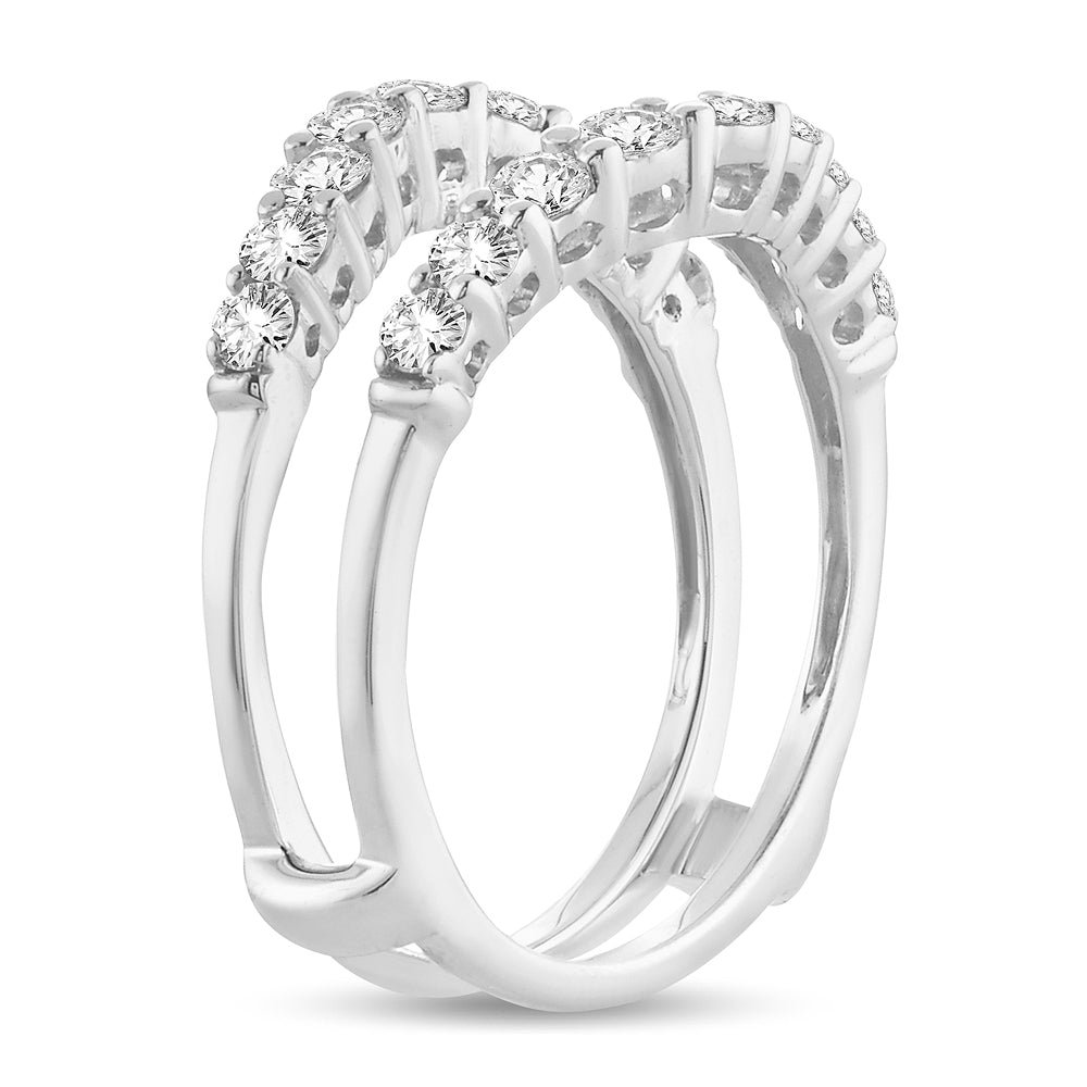 14k White Gold 1CT Lab Diamond Ring Guard Enhancer