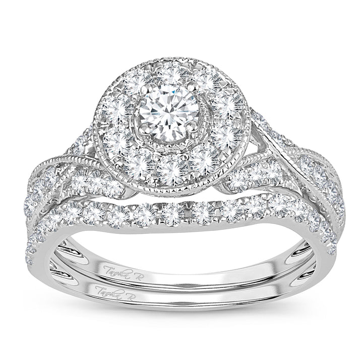 14k White Gold 1.00CT Lab Diamond Engagement Ring