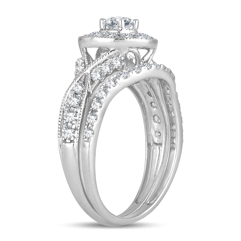 14k White Gold 1.00CT Lab Diamond Engagement Ring