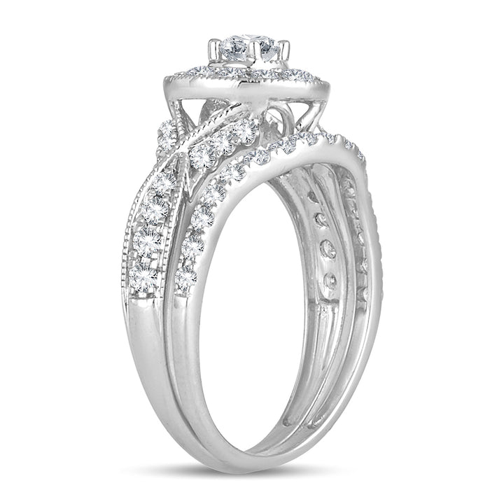 14k White Gold 1.00CT Lab Diamond Engagement Ring